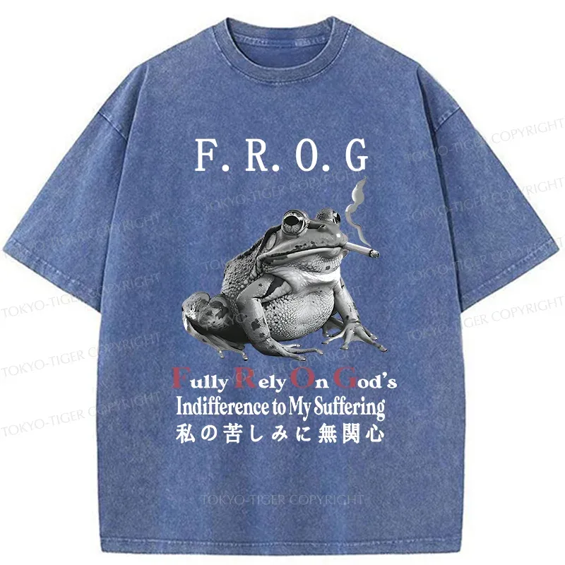 Tokyo-Tiger Indifferent Frog Washed T-Shirt