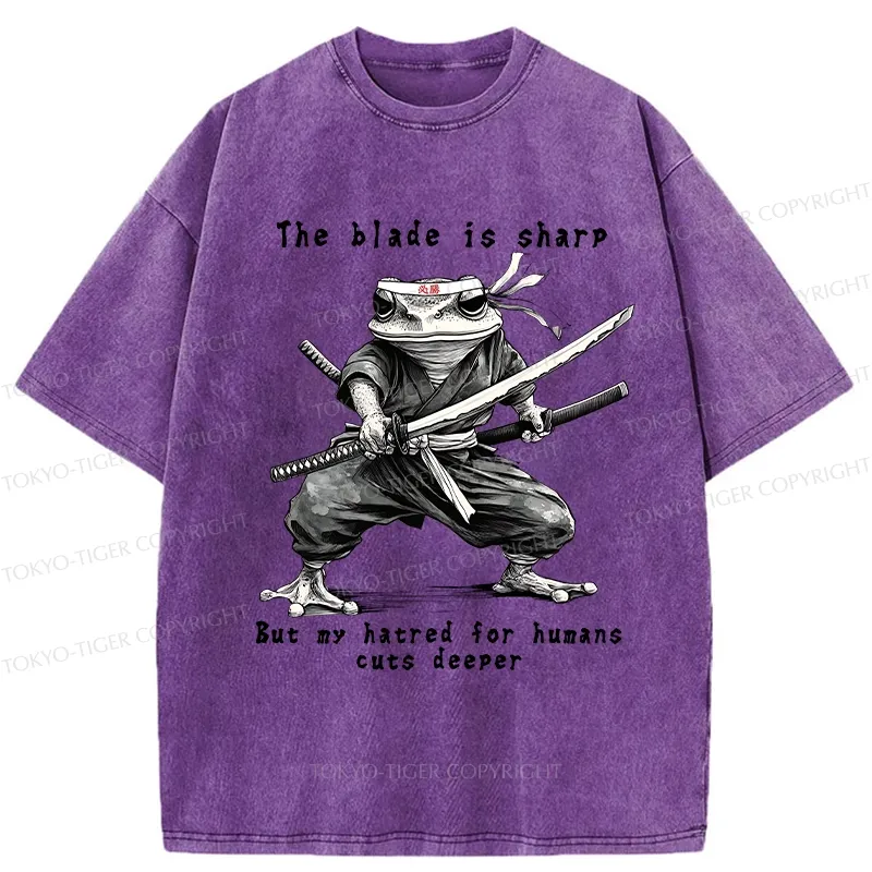 Tokyo-Tiger Attack Human Frog Ninja Washed T-Shirt