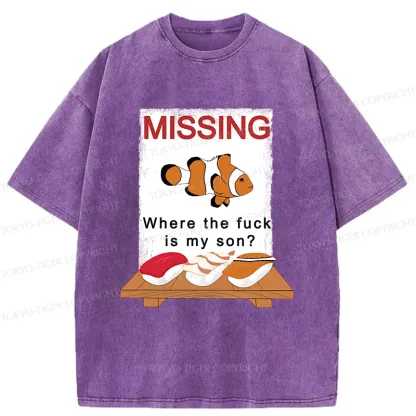 Tokyo-Tiger Clownfish Sushi Washed T-Shirt