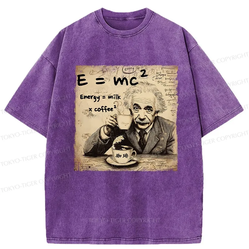 Tokyo-Tiger Funny Energy=Milk x Coffee^2 Washed T-Shirt