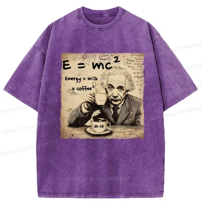 Tokyo-Tiger Funny Energy=Milk x Coffee^2 Washed T-Shirt