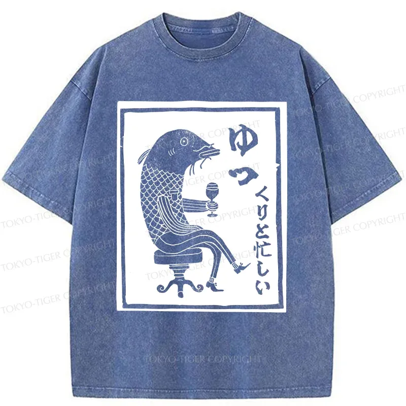 Tokyo-Tiger Retro Fishman Washed T-Shirt