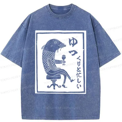 Tokyo-Tiger Retro Fishman Washed T-Shirt