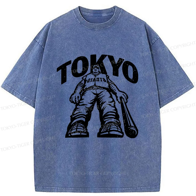 Tokyo-Tiger Japanese Baseball Washed T-Shirt