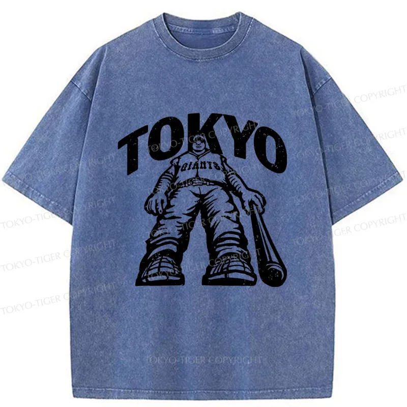 Tokyo-Tiger Japanese Baseball Washed T-Shirt