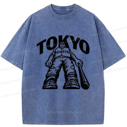 Tokyo-Tiger Japanese Baseball Washed T-Shirt