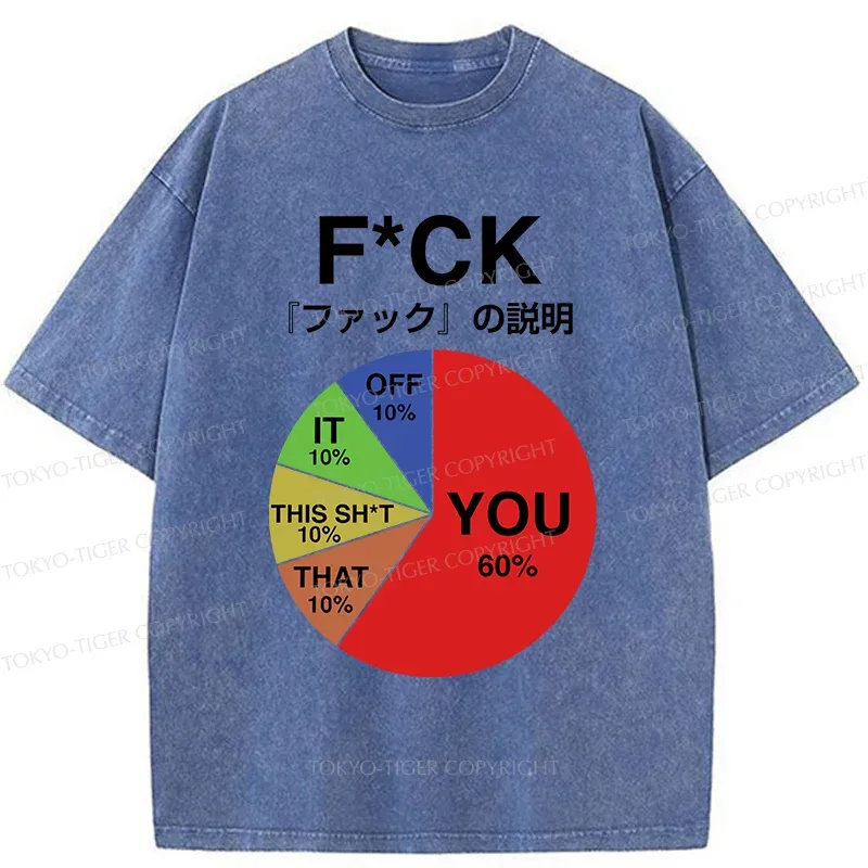 Tokyo-Tiger Proportion Of Main Word Combination Washed T-Shirt