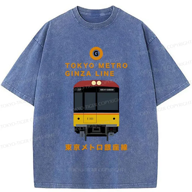 Tokyo-Tiger Tokyo Metro Ginza Line Washed T-Shirt