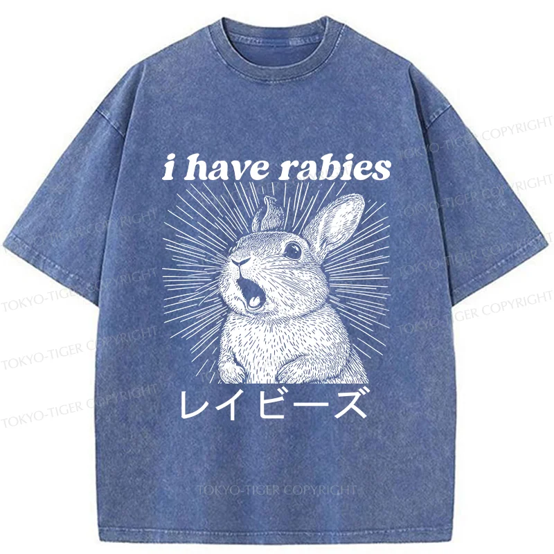 Tokyo-Tiger Funny Rabbit Washed T-Shirt