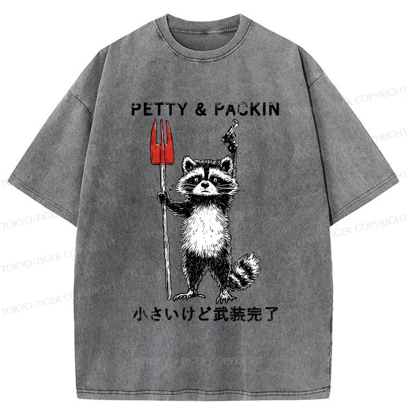 Tokyo-Tiger Fully Equipped Raccoon Washed T-Shirt