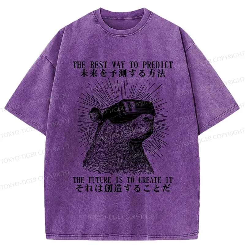 Tokyo-Tiger How To Predict The Future Washed T-Shirt
