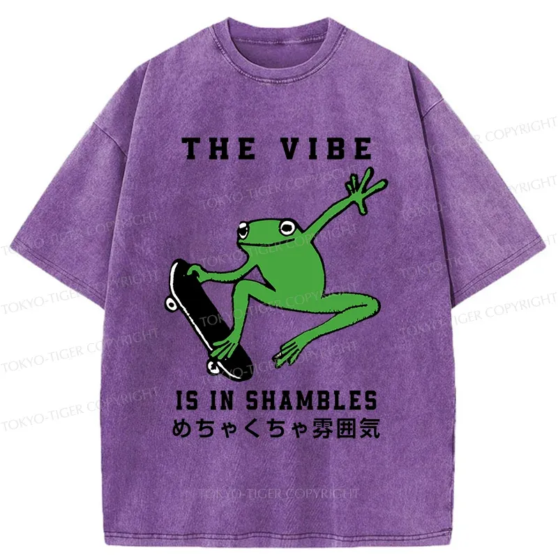 Tokyo-Tiger Frog Skateboard Washed T-Shirt