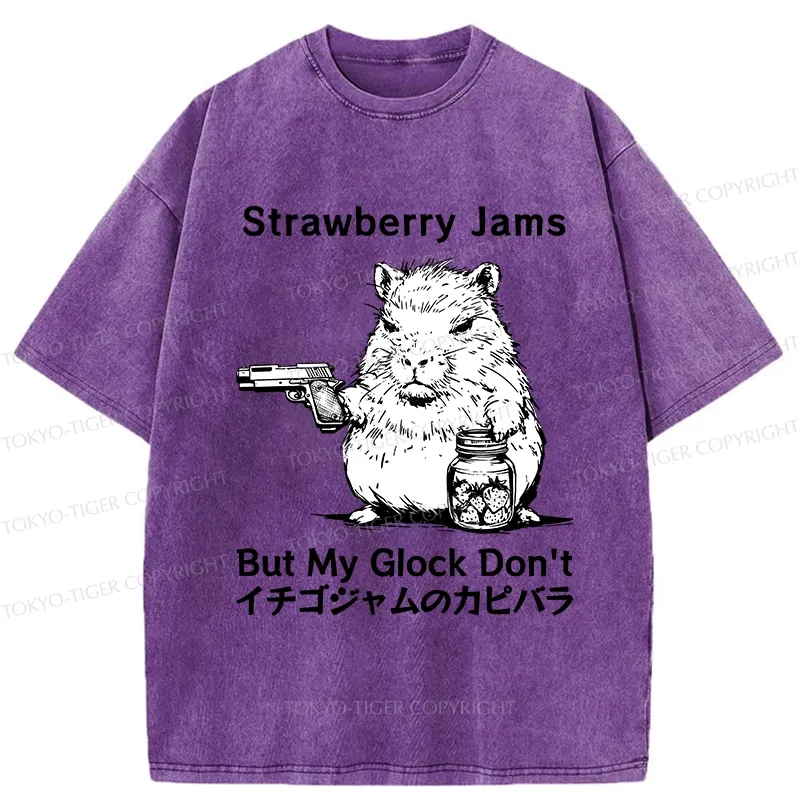 Tokyo-Tiger Strawberry Jams Capybara Washed T-Shirt