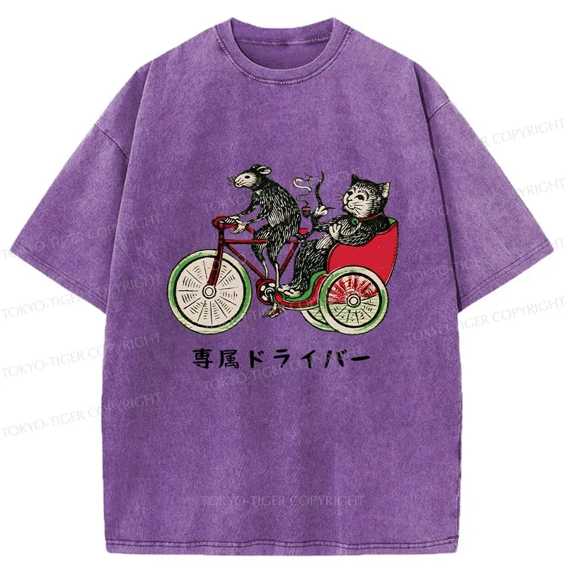 Tokyo-Tiger Cat’s Special Vehicle Washed T-Shirt