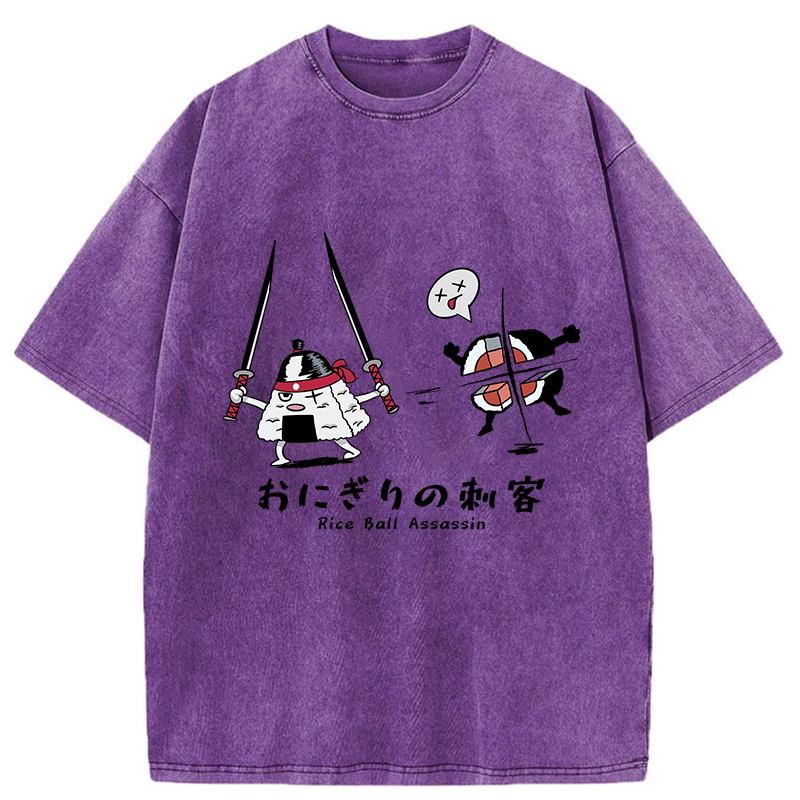 Tokyo-Tiger Rice Ball Assassin Washed T-Shirt