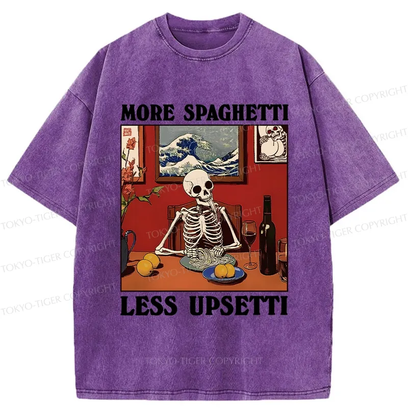 Tokyo-Tiger More Spaghetti Less Upsetti Skeleton Washed T-Shirt
