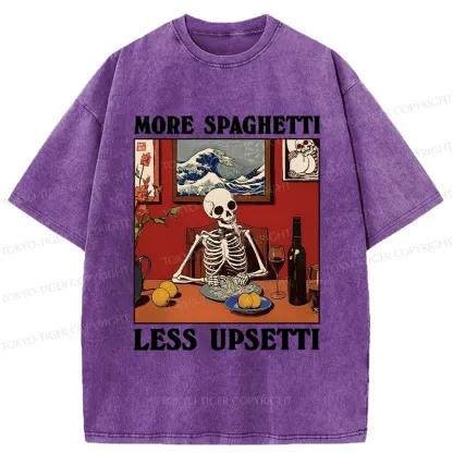 Tokyo-Tiger More Spaghetti Less Upsetti Skeleton Washed T-Shirt