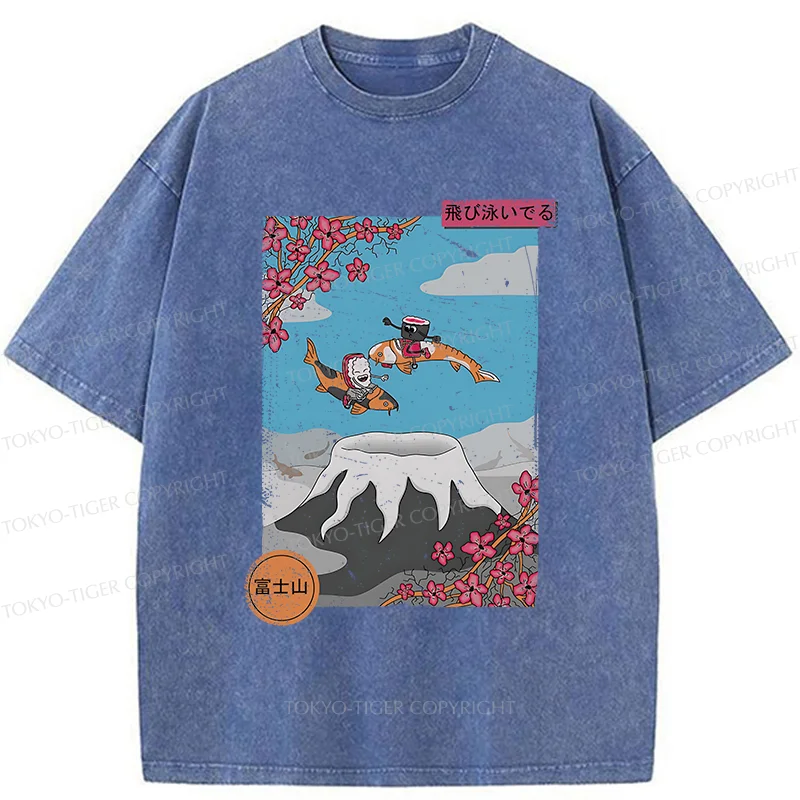 Tokyo-Tiger Mount Fuji Trip Washed T-Shirt