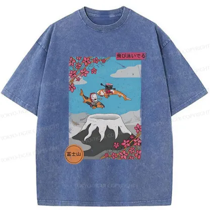 Tokyo-Tiger Mount Fuji Trip Washed T-Shirt