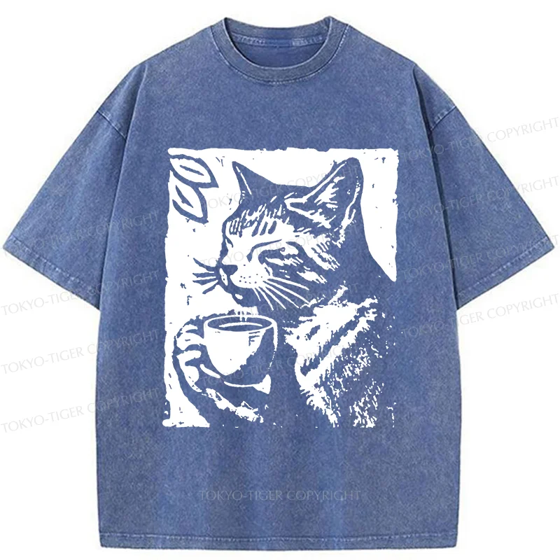 Tokyo-Tiger Comfortable Cat Washed T-Shirt