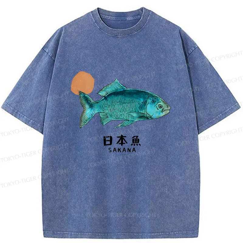Tokyo-Tiger Japanese Fish Washed T-Shirt