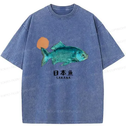 Tokyo-Tiger Japanese Fish Washed T-Shirt