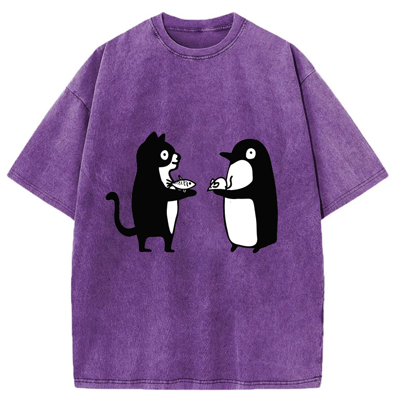 Tokyo-Tiger Funny Food Swaps Washed T-Shirt