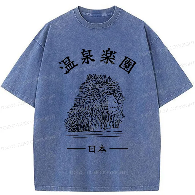 Tokyo-Tiger Hot Spring Monkey Washed T-Shirt
