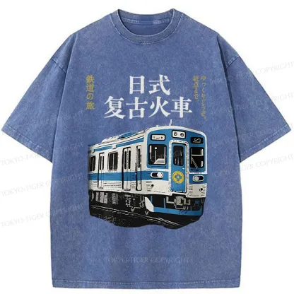 Tokyo-Tiger Vintage Japanese Train Washed T-Shirt