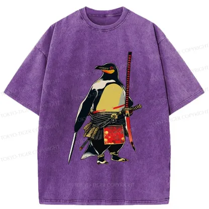 Tokyo-Tiger Samurai Penguin Washed T-Shirt
