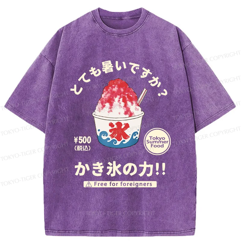 Tokyo-Tiger Power Of Shaved Ice Washed T-Shirt