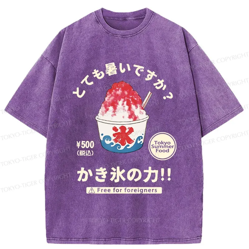 Tokyo-Tiger Power Of Shaved Ice Washed T-Shirt