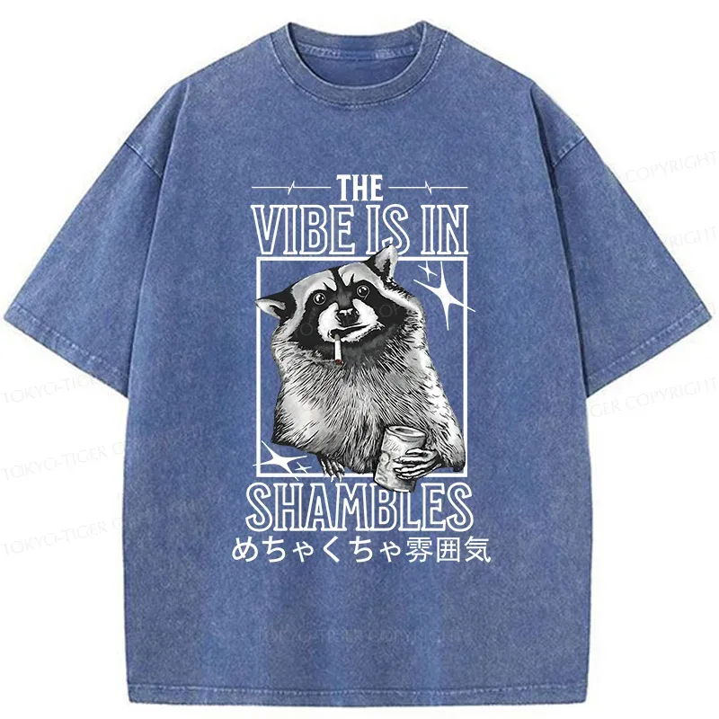 Tokyo-Tiger Naughty Raccoon Washed T-Shirt