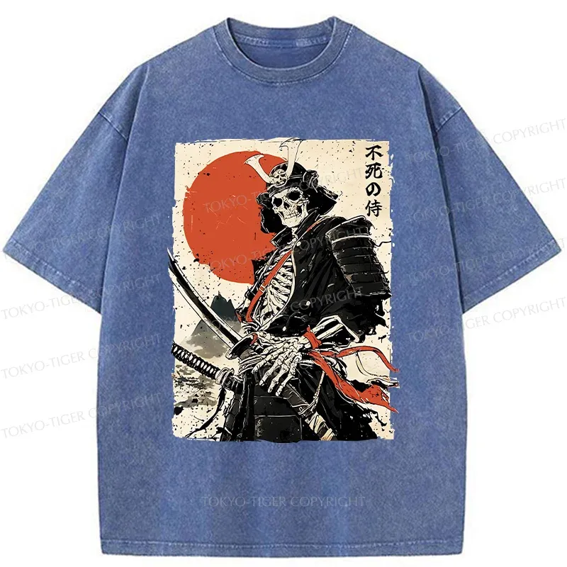 Tokyo-Tiger Mighty General Skeleton Japan Bonsai Washed T-Shirt