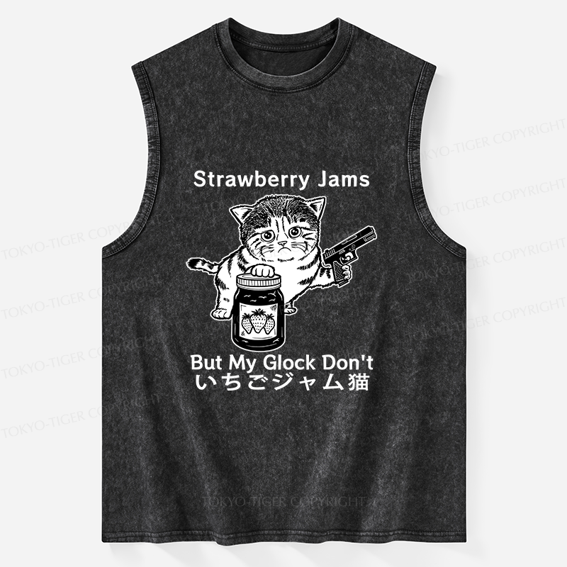 Tokyo-Tiger Strawberry Jam Cat Washed Tank