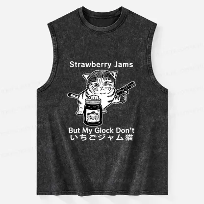 Tokyo-Tiger Strawberry Jam Cat Washed Tank
