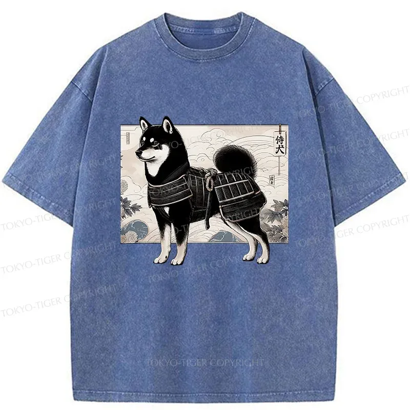 Tokyo-Tiger Cute Japanese Shiba Inu Washed T-Shirt