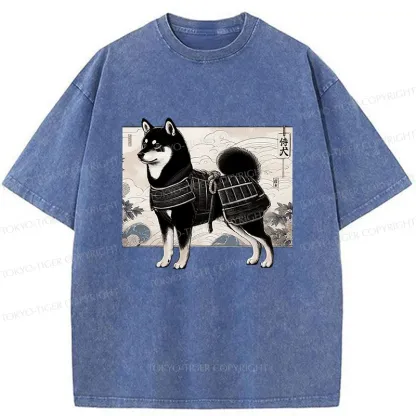 Tokyo-Tiger Cute Japanese Shiba Inu Washed T-Shirt