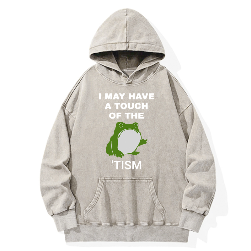 Tokyo-Tiger Funny Frog Flipping The Bird Washed Hoodie