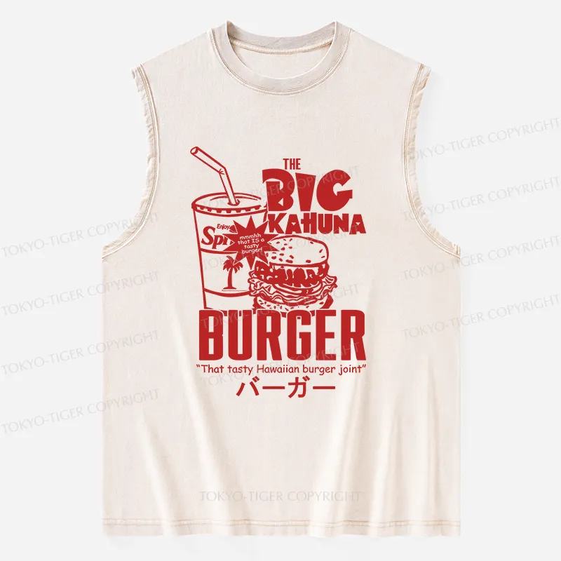 Tokyo-Tiger Tasty Hawaiian Burger Washed Tank