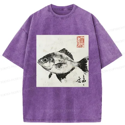 Tokyo-Tiger Vintage Fish Washed T-Shirt