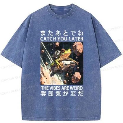 Tokyo-Tiger Frog Astronaut Washed T-Shirt