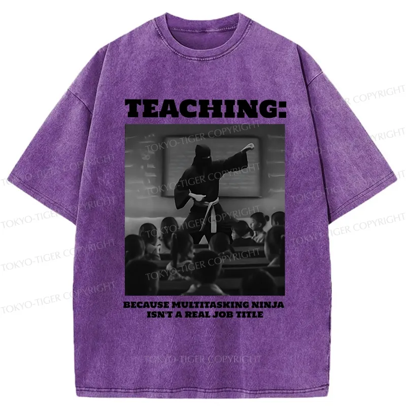 Tokyo-Tiger Ninja Teacher Teaching Washed T-Shirt