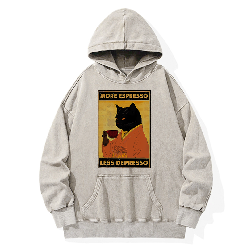 Tokyo-Tiger Increase Espresso Decrease Distress Washed Hoodie