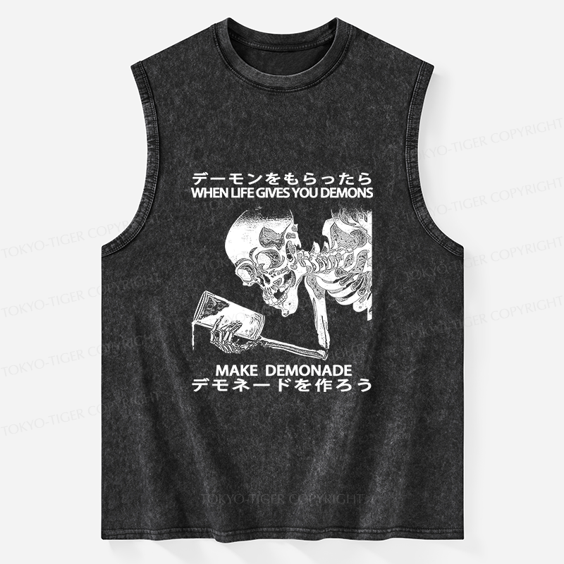 Tokyo-Tiger Make Demonade Funny Washed Tank