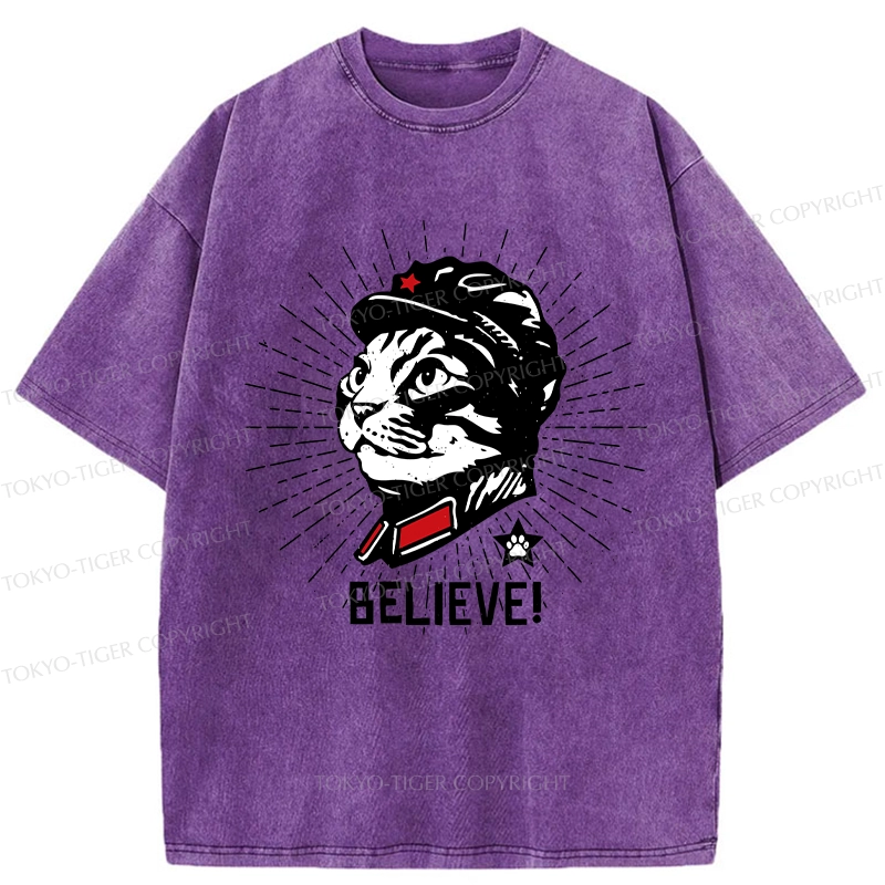 Tokyo-Tiger Trust Cat Chairman Washed T-Shirt