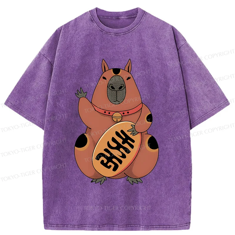 Tokyo-Tiger Lucky Capybara Washed T-Shirt