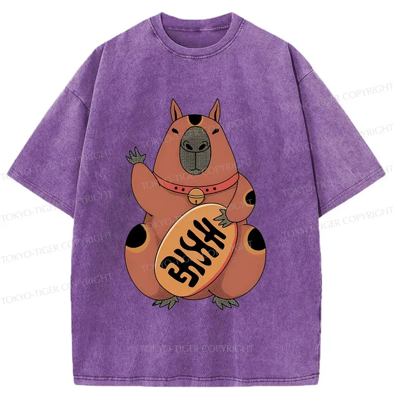 Tokyo-Tiger Lucky Capybara Washed T-Shirt