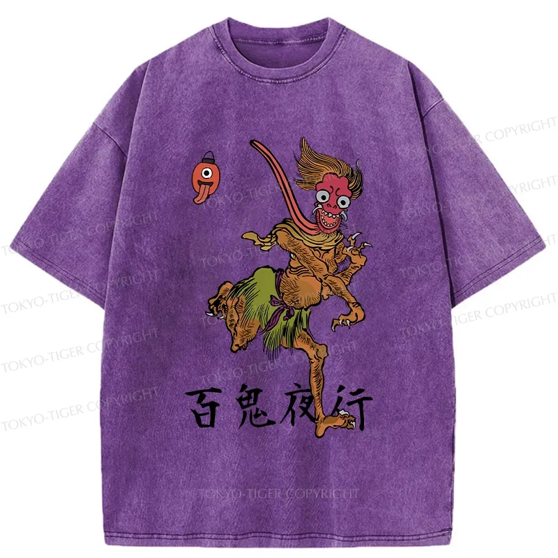 Tokyo-Tiger Night Parade of One Hundred Demons Washed T-Shirt