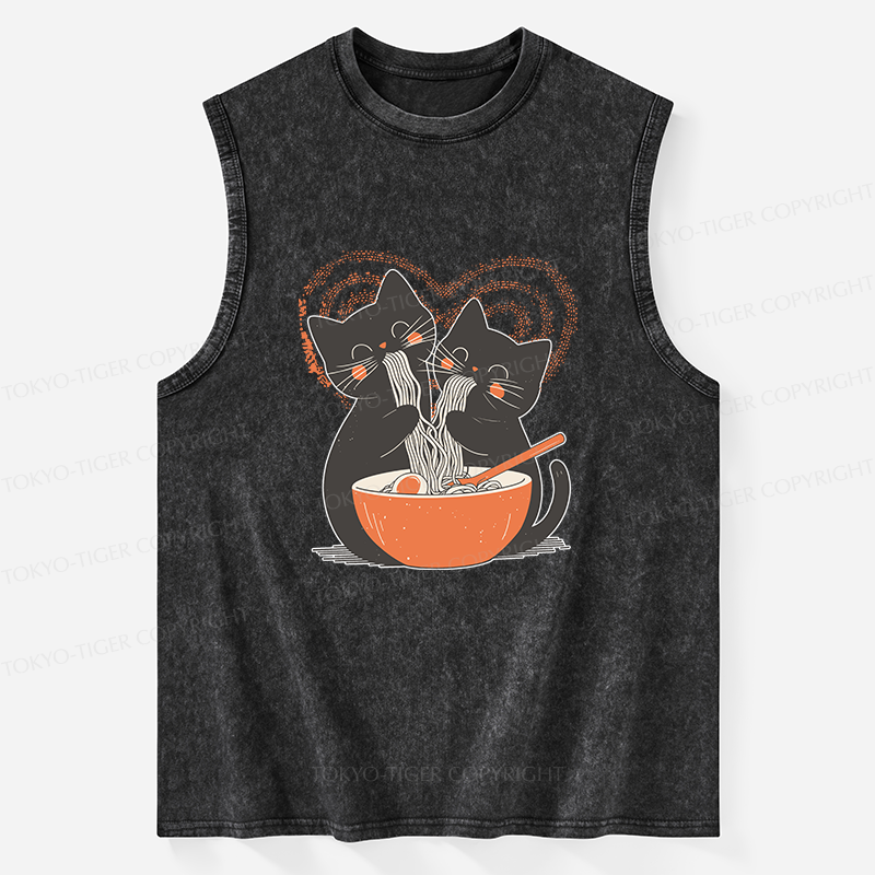 Tokyo-Tiger Let's Eat Ramen Together Washed Tank